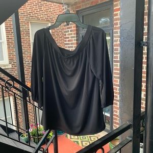 Anne Taylor Black Off Shoulder Top Size M